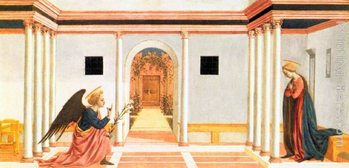 Annunciation painting - Domenico Veneziano Annunciation art painting